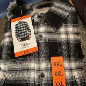 NWT Jachs Men’s XXL Black/Gray/White Plaid Flannel Shirt